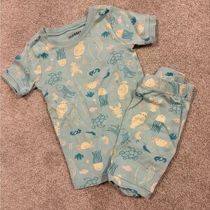 Old Navy Seafoam Ocean Critter Short Sleeve Pajama Top